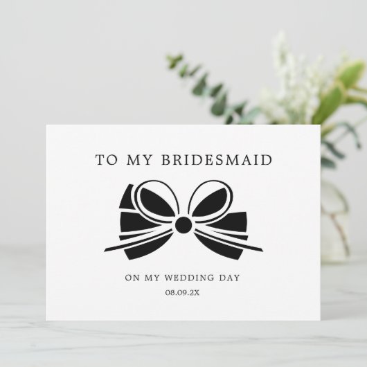 Coquette buigen voor mijn bruidsmeisje trouwdag fo bedankkaart (Staand voorkant)