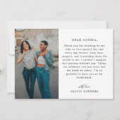 Coquette buigen voor mijn bruidsmeisje trouwdag fo bedankkaart (Achterkant)