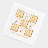 Coquette Bunnies Bows Pasen Gepersonaliseerde naam Folie Servetten (Links)