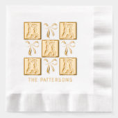 Coquette Bunnies Bows Pasen Gepersonaliseerde naam Folie Servetten (Voorkant)