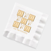 Coquette Bunnies Bows Pasen Gepersonaliseerde naam Folie Servetten (Links)