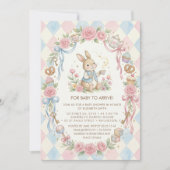 Coquette Bunny Baby Shower flower Blush Pink Kaart (Voorkant)