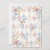 Coquette Bunny Baby Shower flower Blush Pink Kaart (Achterkant)