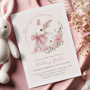 Coquette Bunny Baby shower Kaart