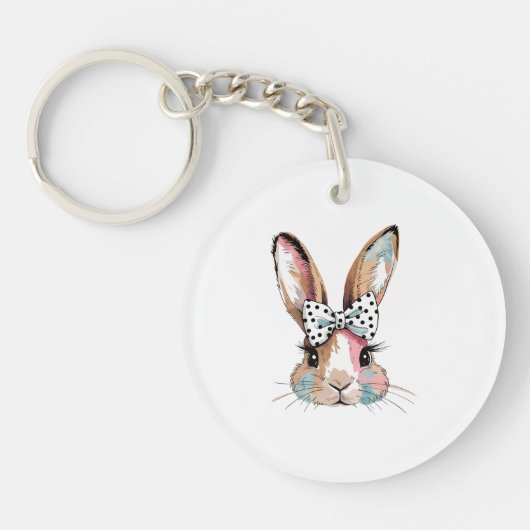 Coquette Bunny Bow Easter Sleutelhanger (Voorkant)