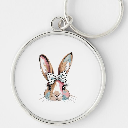 Coquette Bunny Bow Easter Sleutelhanger – Schattig (Voorkant)