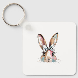 Coquette Bunny Bow Easter Sleutelhanger – Schattig