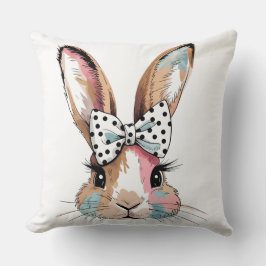 Coquette Bunny Bow Paaskussen – Zacht & Stijl Kussen