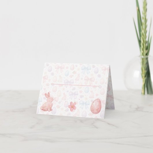 Coquette Bunny & Bows Easter Table Place Card Bedankkaart (Voorkant)