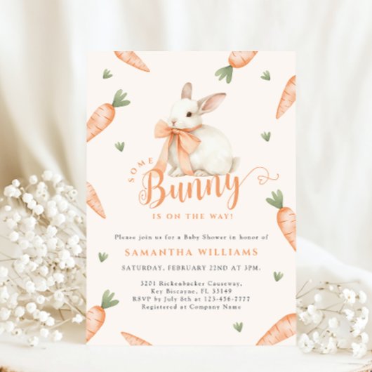 Coquette Bunny Genderneutraal Baby shower Kaart