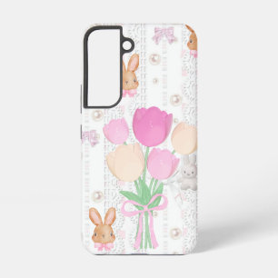 Coquette Bunny Hoesje – Wit & Bloemen Samsung Galaxy Hoesje
