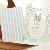 Coquette Bunny Konijn Blauw of Roze Geslacht Onthu Kaart