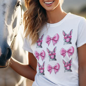 Coquette Bunny met zonnebril Gum en Bow In Pink T-shirt