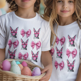 Coquette Bunny met zonnebril Gum en Bow In Pink T-shirt