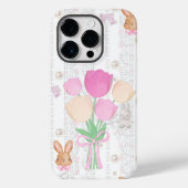 Coquette Bunny Phone Case – White & Floral (Achterkant)