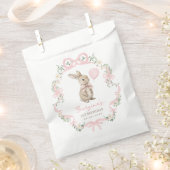 Coquette Bunny Pink Bow Girl Birthday Bedankzakje (Geknipt)