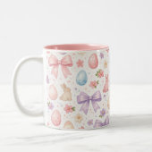 Coquette Bunny & Pink Bows Easter Mug Tweekleurige Koffiemok (Links)