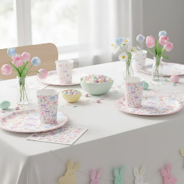 Coquette Bunny & Pink Bows Easter Paper Cups Papieren Bekers