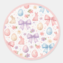 Coquette Bunny & Roze Strikken Pasen Stickerblad