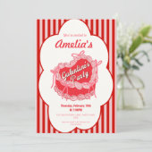 Coquette Cake Galentine's Day Valentijns roze rood Kaart (Staand voorkant)