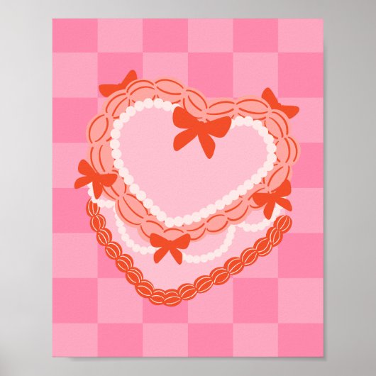 Coquette Cake Print | Girly Trendy Wall Art | (Voorkant)