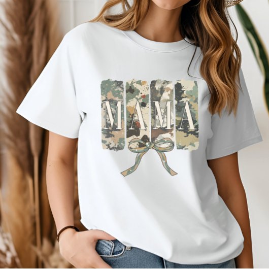 Coquette Camouflage Mom Moederdag T-shirt