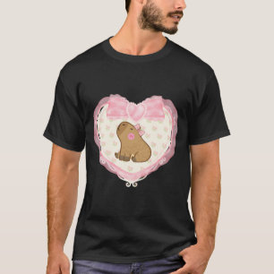 Coquette Capybara roze hart T-shirt