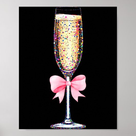 Coquette Champagne Gl Happy New Year 2026 Party Wo Poster (Voorkant)