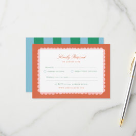 Coquette Charm Handgeschilderde Huwelijksreactie RSVP Kaartje