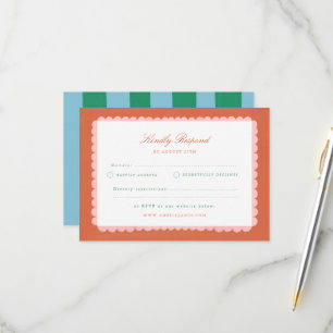 Coquette Charm Handgeschilderde Huwelijksreactie RSVP Kaartje