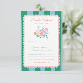 Coquette Charm Handgeschilderde Huwelijksreactie RSVP Kaartje