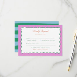 Coquette Charm Handgeschilderde Huwelijksreactie RSVP Kaartje