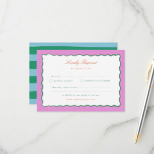 Coquette Charm Handgeschilderde Huwelijksreactie RSVP Kaartje