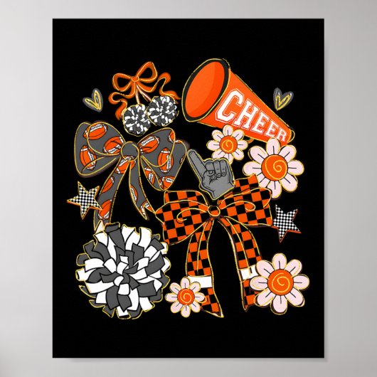 Coquette Cheer Bow Sport Cheerleader Cheerleading Poster (Voorkant)