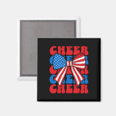 Coquette Cheer Bow Sport Cheerleader VS Amerikaans Magneet (Voorkant / Achterkant)