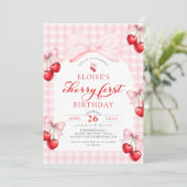 Coquette Cherr eerste verjaardag Kaart (Staand voorkant)