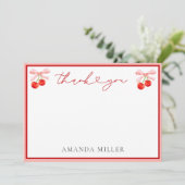 Coquette Cherry Baby shower Bedankkaart (Staand voorkant)