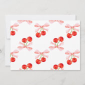 Coquette Cherry Baby shower Bedankkaart (Achterkant)