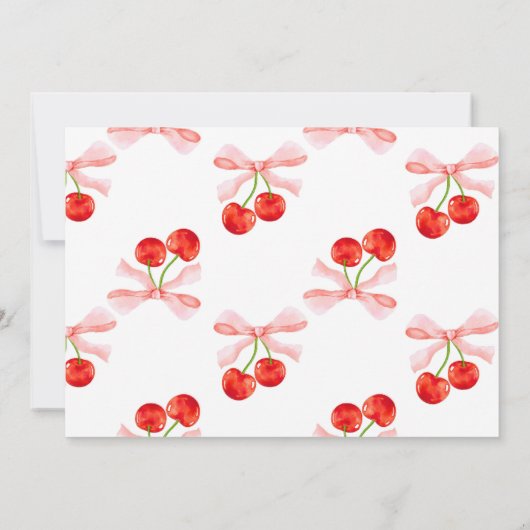 Coquette Cherry Baby shower Bedankkaart (Achterkant)