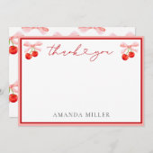 Coquette Cherry Baby shower Bedankkaart (Voorkant / Achterkant)