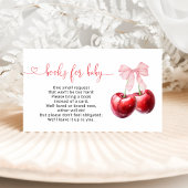 Coquette Cherry Baby shower Boek Aanvraag Informatiekaartje