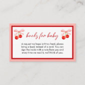 Coquette Cherry Baby shower Boeken voor Baby Informatiekaartje (Voorkant)