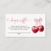 Coquette Cherry Baby shower Luier Raffle Informatiekaartje (Voorkant)