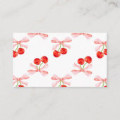 Coquette Cherry Baby shower Luier Raffle Informatiekaartje (Achterkant)