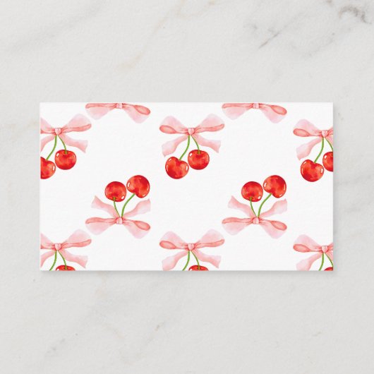 Coquette Cherry Baby shower Luier Raffle Informatiekaartje (Achterkant)