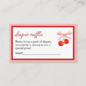 Coquette Cherry Baby shower Luier Raffle Informatiekaartje (Voorkant)