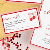 Coquette Cherry Baby shower Luier Raffle Informatiekaartje