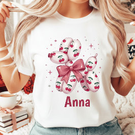Coquette Cherry Balloon Dog Aesthetic Women's T-shirt