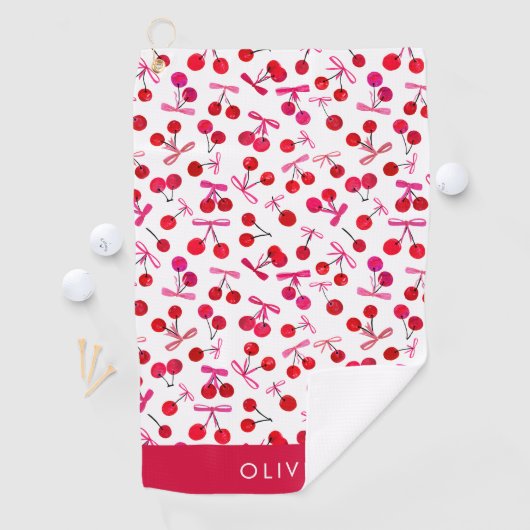 Coquette Cherry & boog patroon Golfhanddoek (Insitu)
