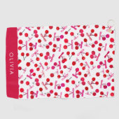 Coquette Cherry & boog patroon Golfhanddoek (Horizontaal)